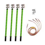 华泰 四相低压接地线，4*1+6米 16平放接地线， 4根0.5米长平口螺旋接地棒+1接地夹，HT-011